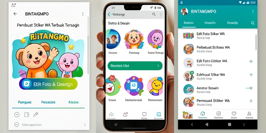 BINTANGMPO menampilkan antarmuka pembuatan stiker yang menarik dan intuitif.