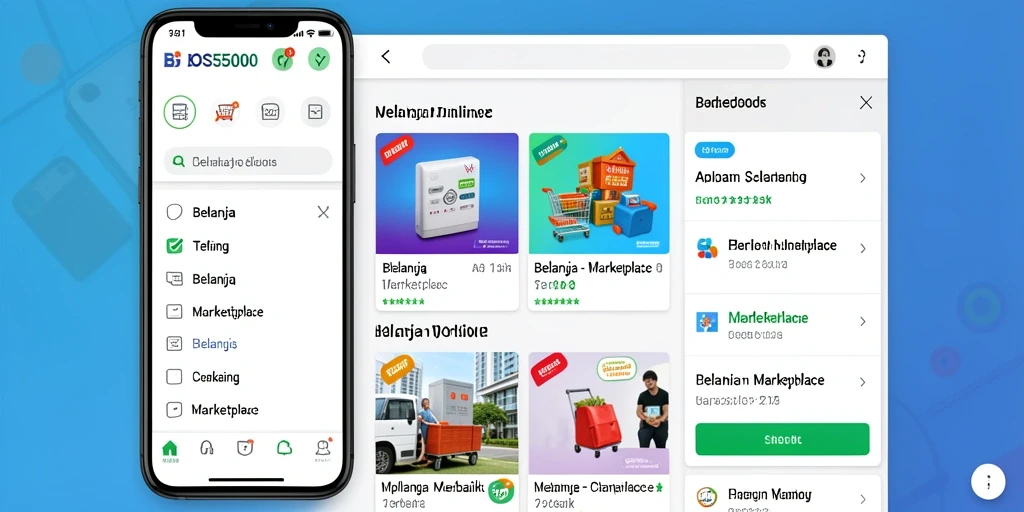 Antarmuka BOS5000 yang ramah pengguna untuk berbelanja online.