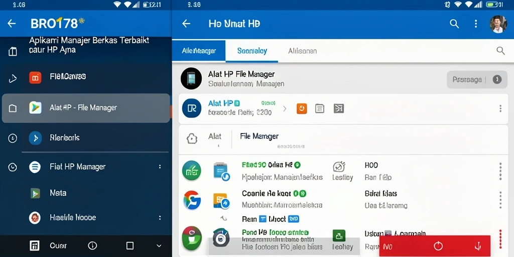 Tampilan antarmuka aplikasi File Manager BRO178 yang intuitif dan user-friendly.
