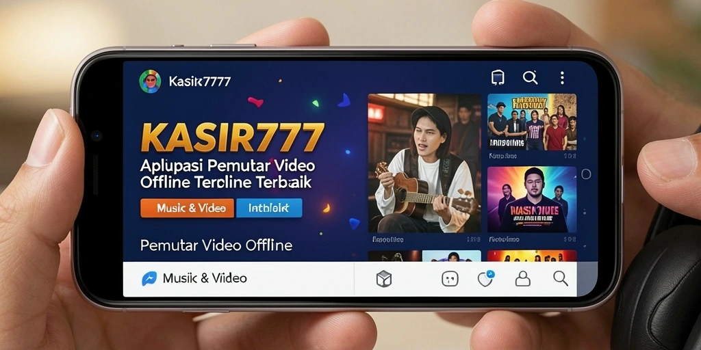 Antarmuka KASIR777 menampilkan fungsi Pemutar Video Offline yang sederhana dan efektif.