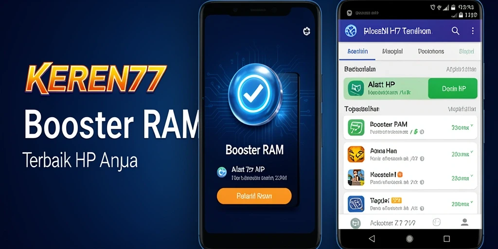 Antarmuka intuitif dari aplikasi Booster RAM KEREN77