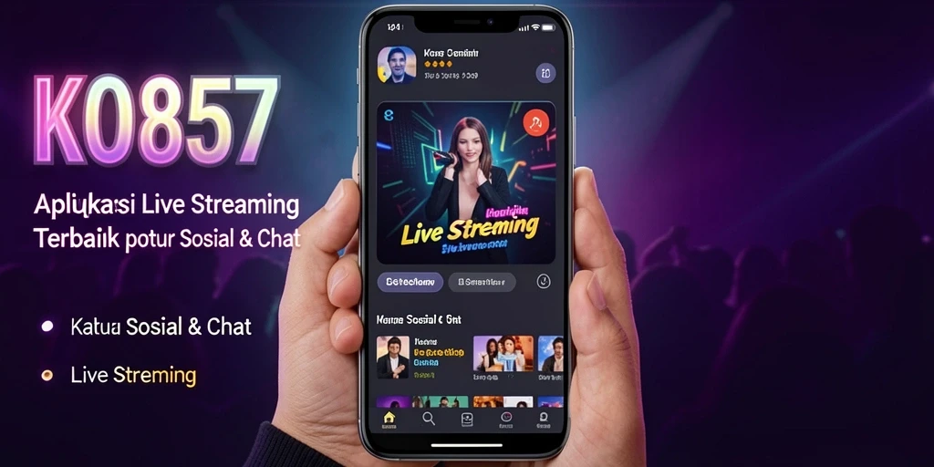 Tampilan antarmuka KO857 saat melakukan live streaming dengan fitur interaktif.
