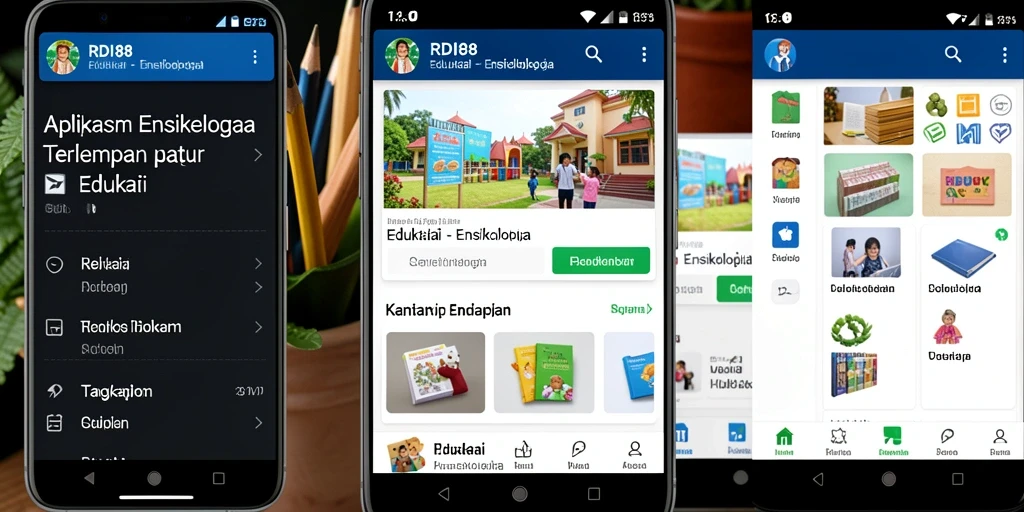 Antarmuka RDI88 menunjukkan berbagai topik ensiklopedia yang menarik.