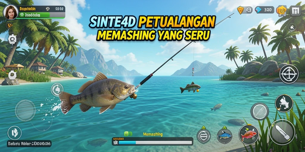 Antarmuka pengguna SINTE4D dengan fitur memancing yang menarik.