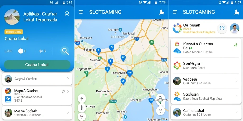 Antarmuka SLOTGAMING yang menampilkan informasi cuaca lokal yang jelas dan menarik.