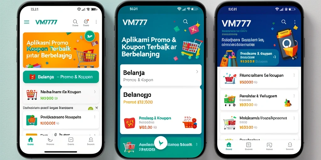 Tampilan antarmuka aplikasi VM777 yang sederhana dan menarik.