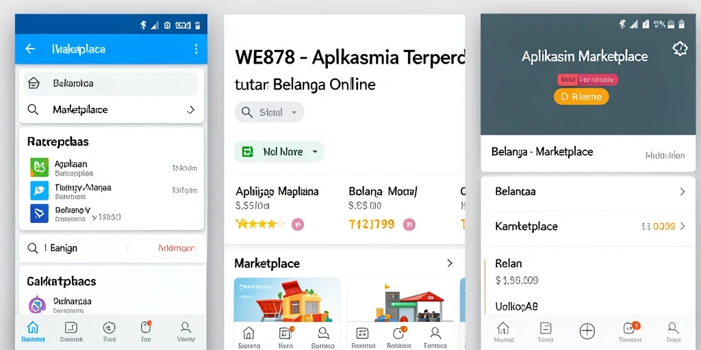 Tampilan utama aplikasi WE878 dengan fungsi Marketplace yang mudah digunakan.