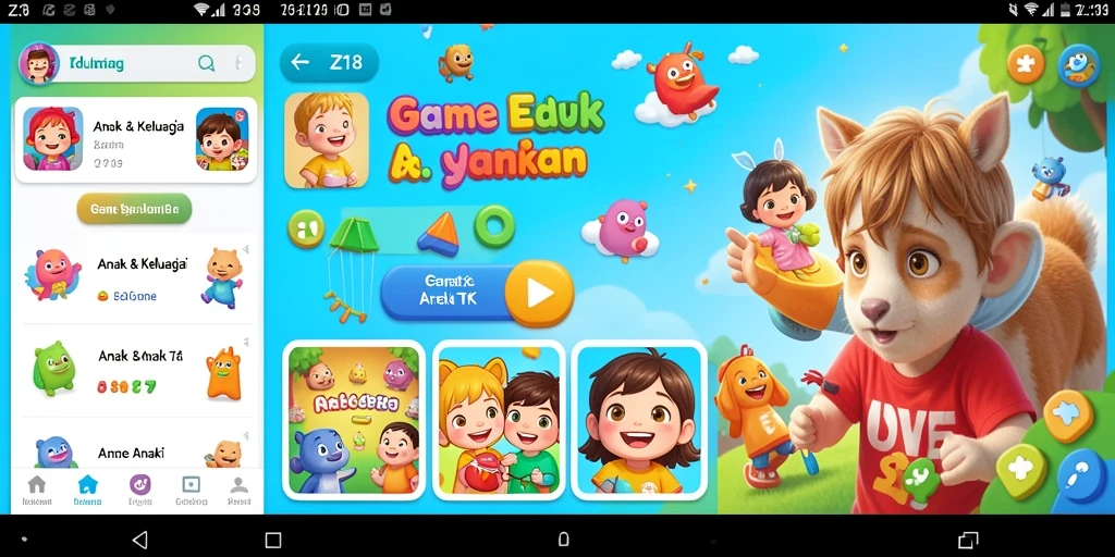 Tampilan antarmuka yang cerah dan ramah anak di Z18.